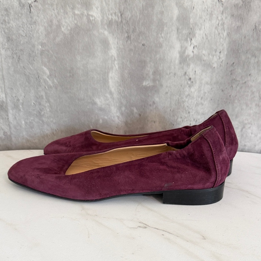 Ron white jojo Women's Suede Ballet Flats in Burgundy sz 10 - Picture 3 of 6